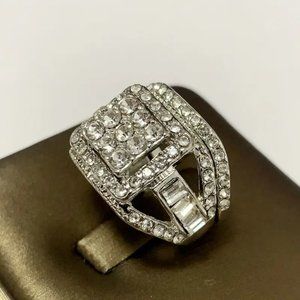 2pcs Elegant Stacking Rings Inlaid Shining Zircon Engagement Wedding Jewelry